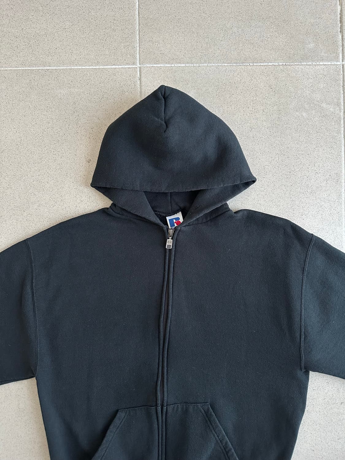 90s 빈티지 러셀 후드집업 블랙 M 상품이미지4