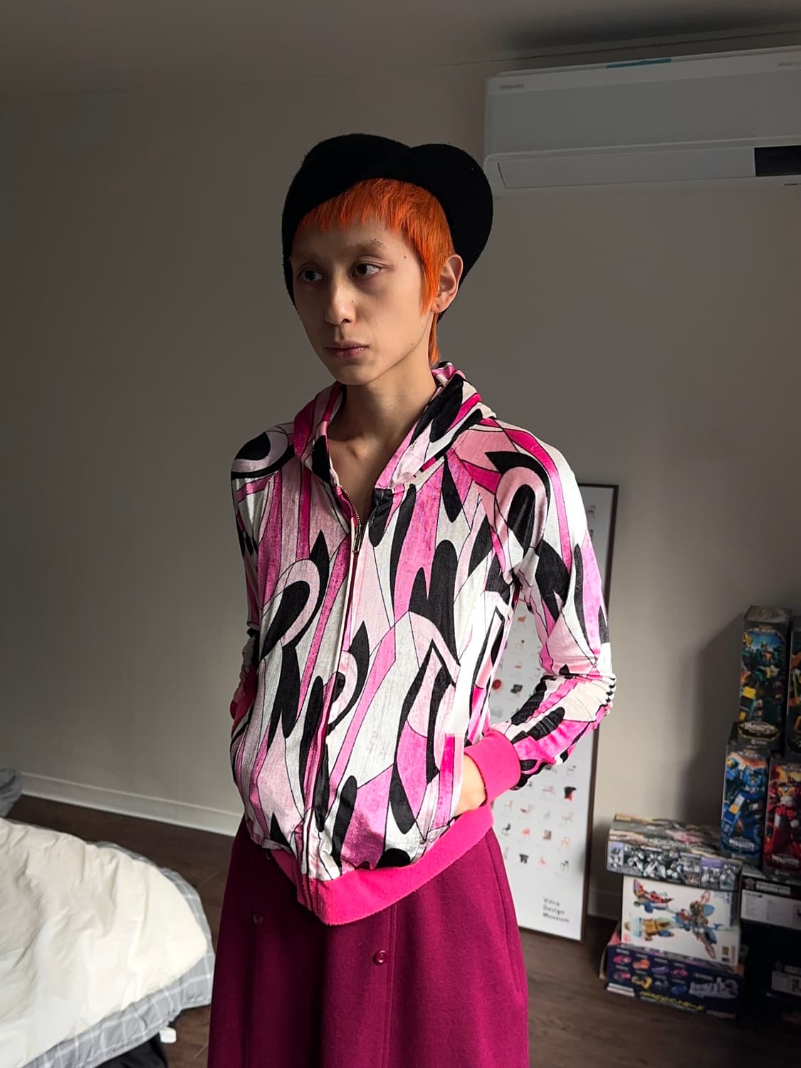 Julia Boutique 지오메트릭 벨루아 후드 집업 상품이미지2