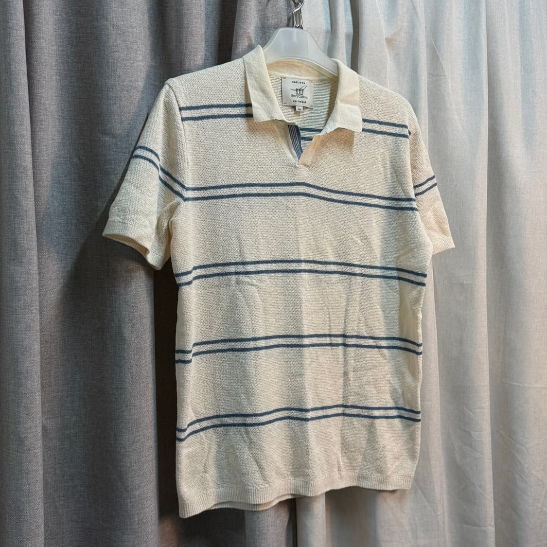 [XL] 헨리코튼 아사 면 여름 니트 반팔카라티 상품이미지1