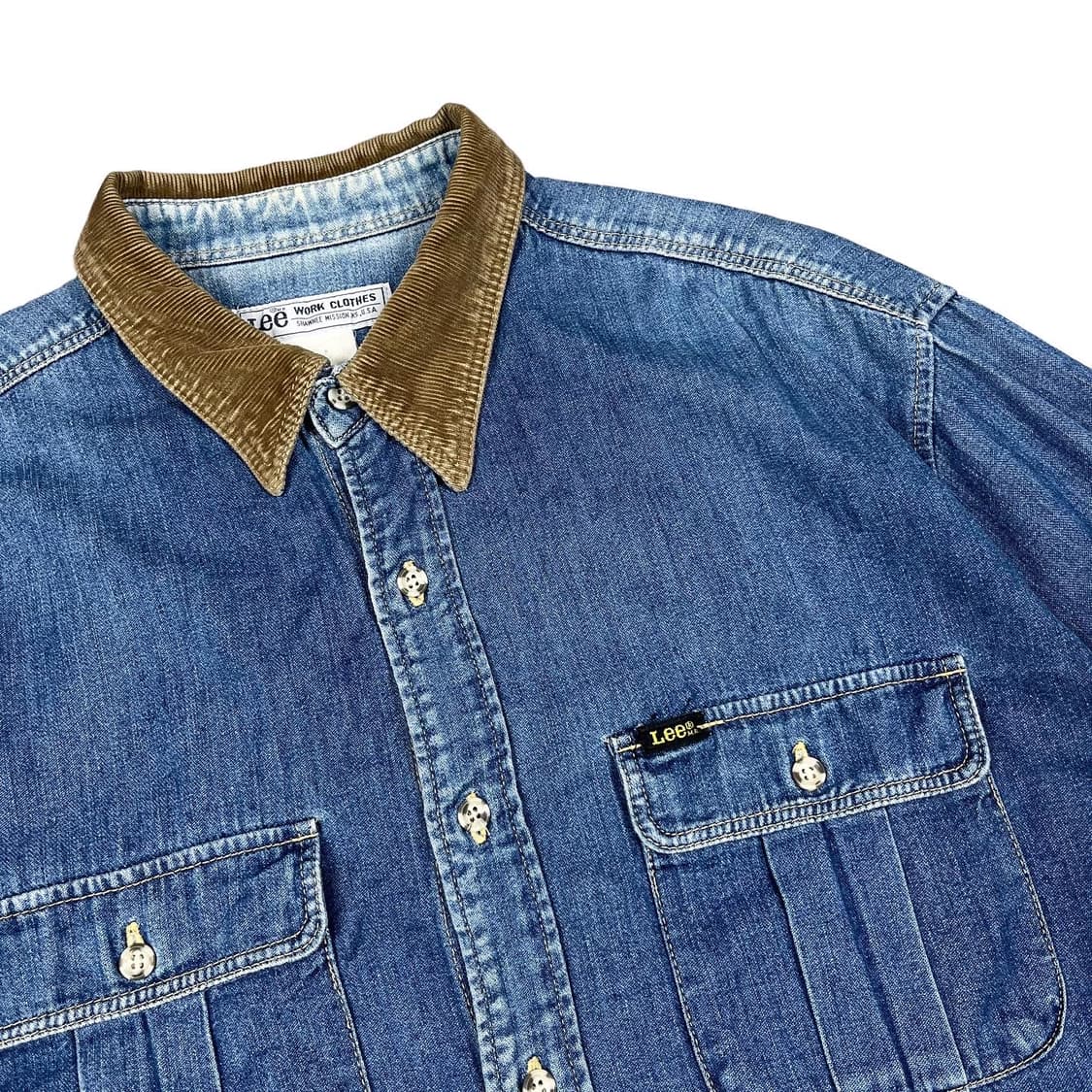 리 usa 넥 코듀로이 데님 셔츠 상품이미지2