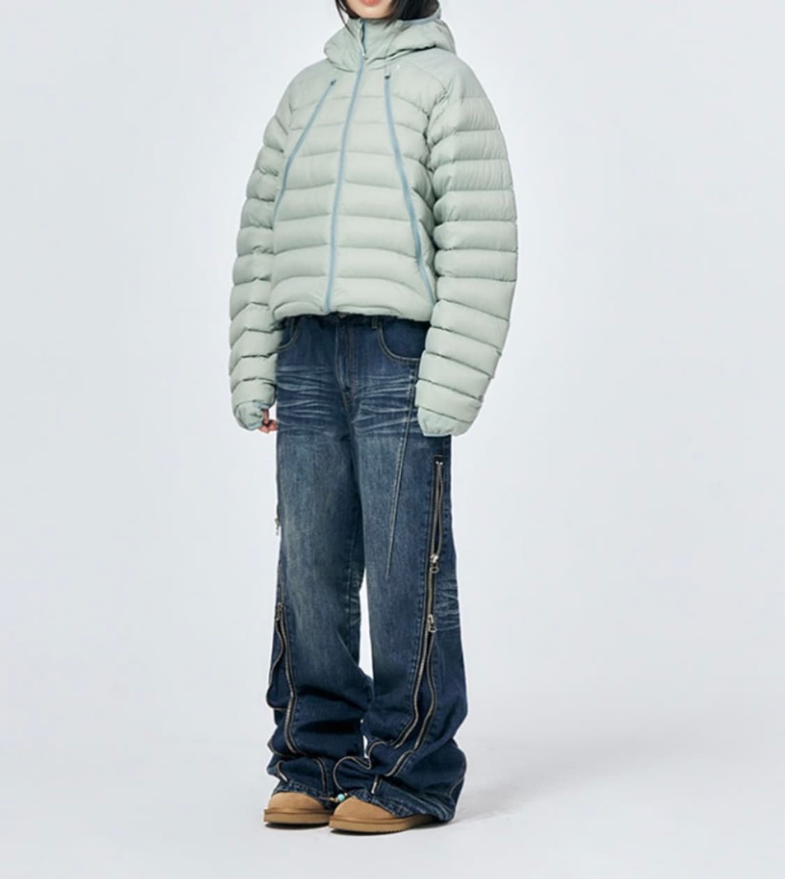 스키즘인듀싱CATERPIE PUFFER JACKET 그린M 상품이미지3