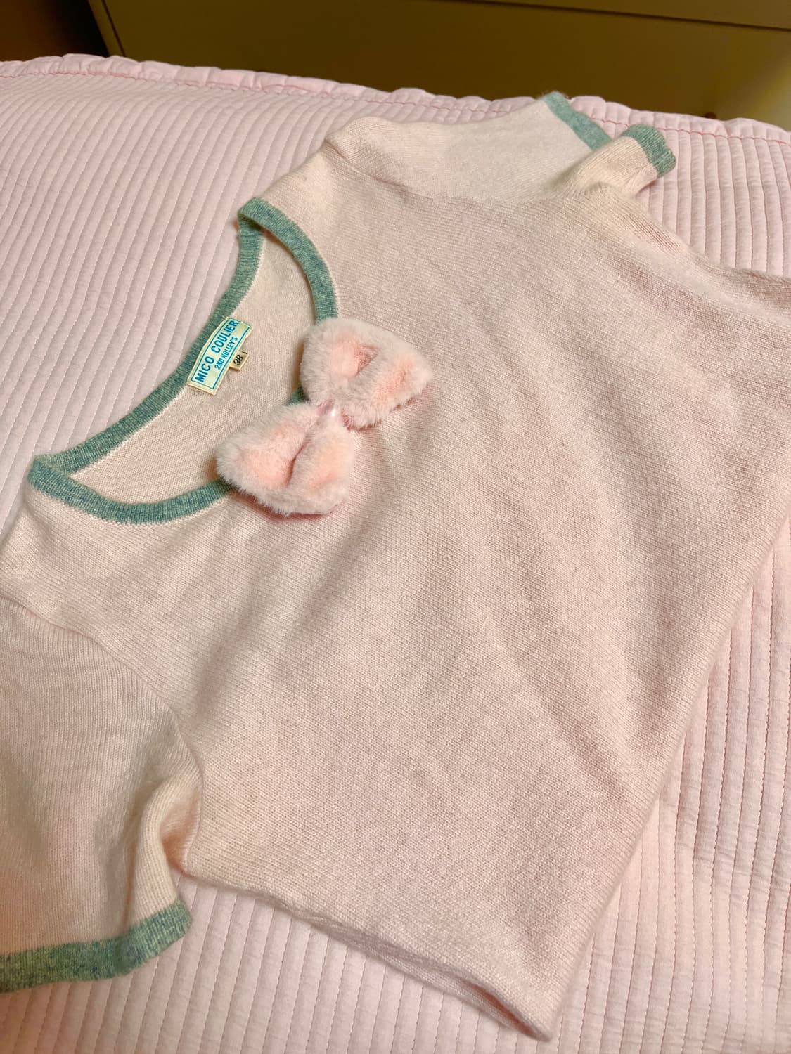 딸기우유 리본 니트 상품이미지1