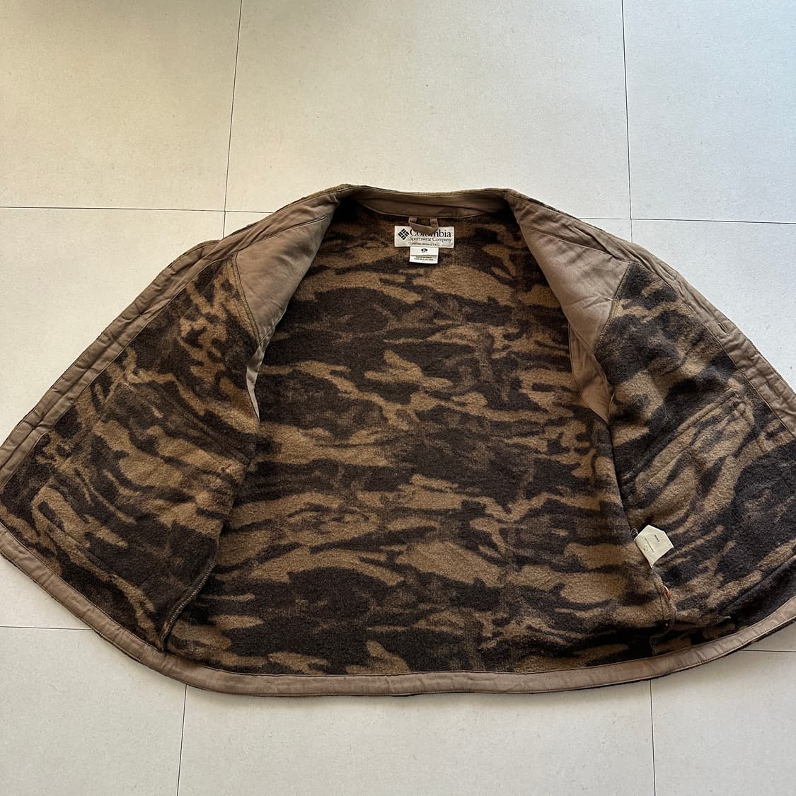 00s 콜롬비아 빈티지 타이거카모 울 베스트 XL 상품이미지6