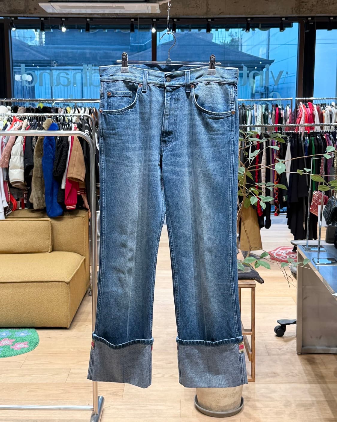 구찌 데님 롤업 스트레이트 팬츠 상품이미지1