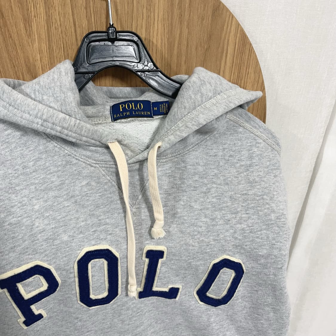 [정품] 폴로 그레이 POLO 아플리케 기모 후드티 [ M ] 상품이미지6