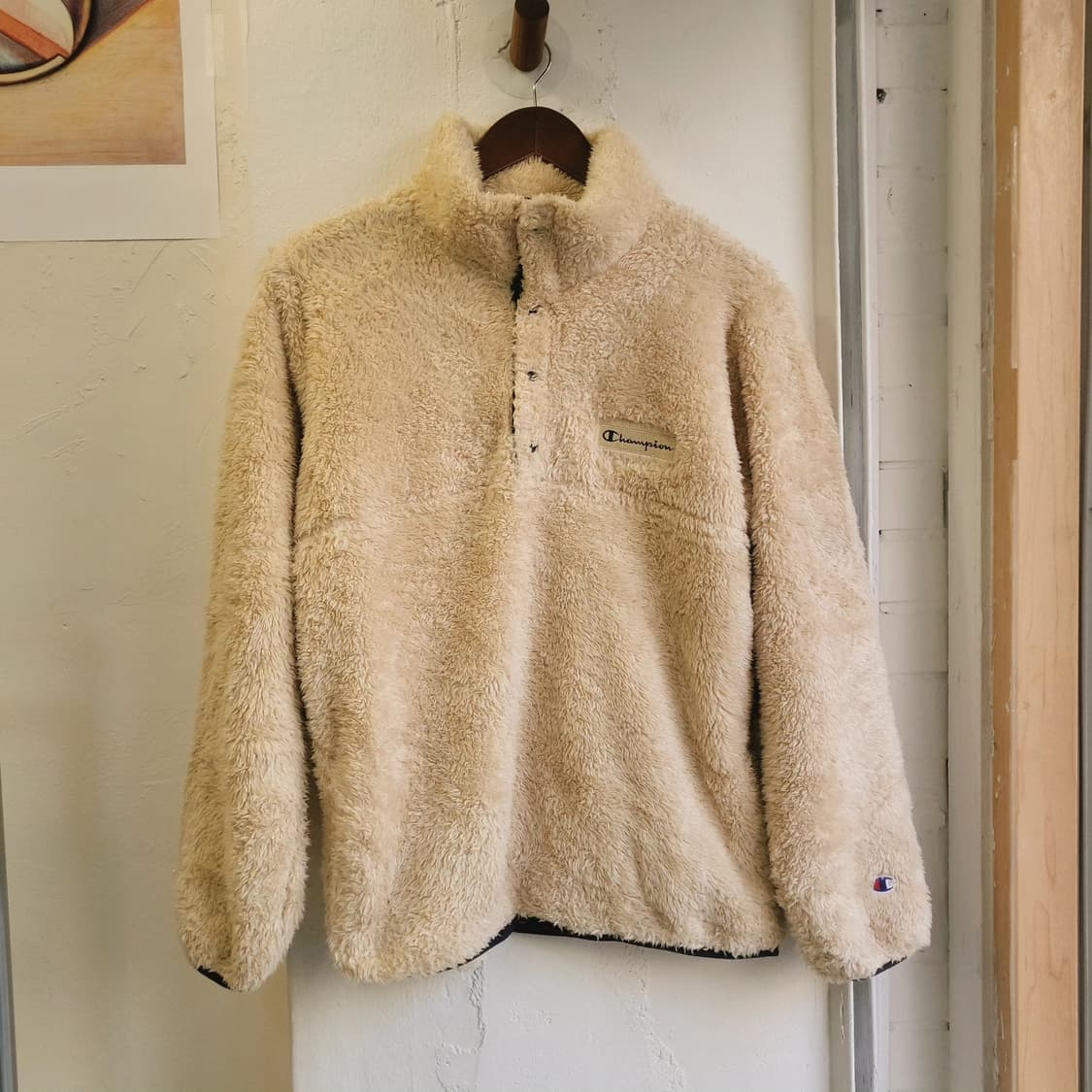 챔피온 플리스 베이지 풀오버 L사이즈 상품이미지1