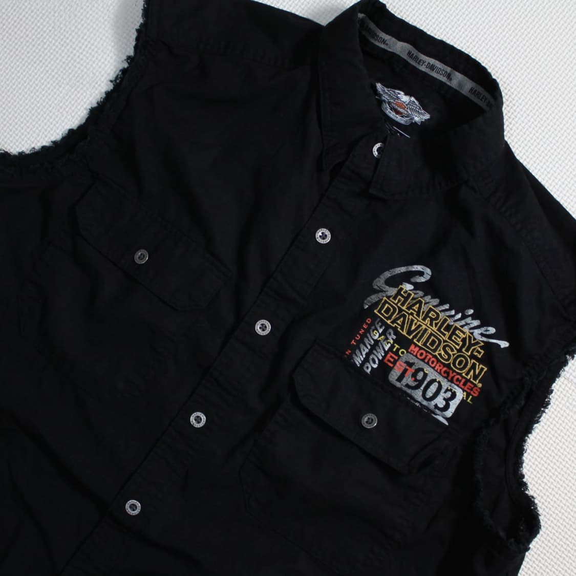 Harley-Davidson 할리 데이비슨 HDMC 슬리브리스 워크 셔츠 상품이미지3