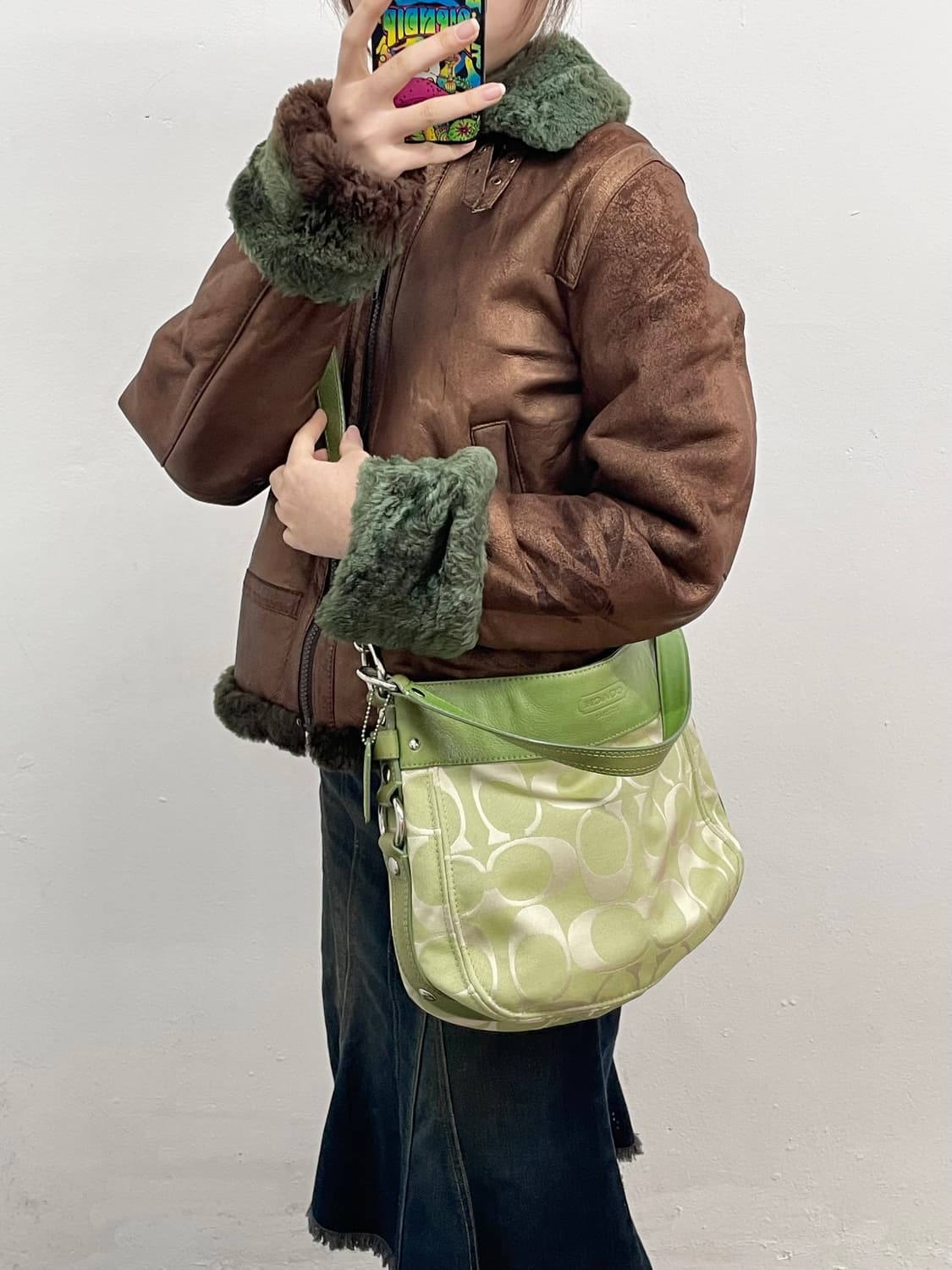 코치 페어리 연두 자카드 숄더백 상품이미지9