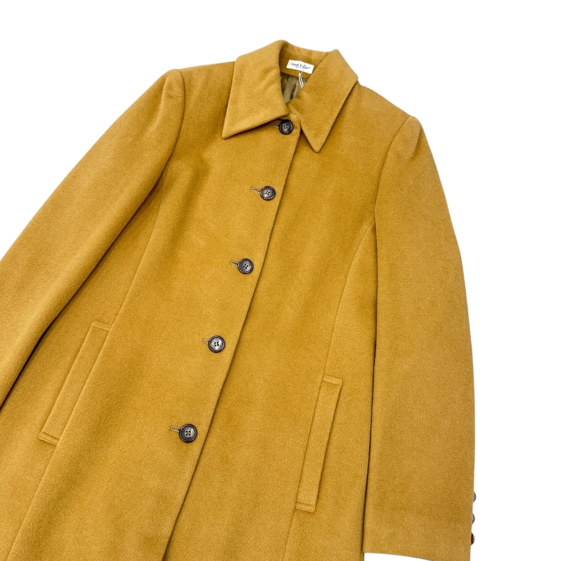 JPN 울100% 베이지 싱글 롱코트 상품이미지3