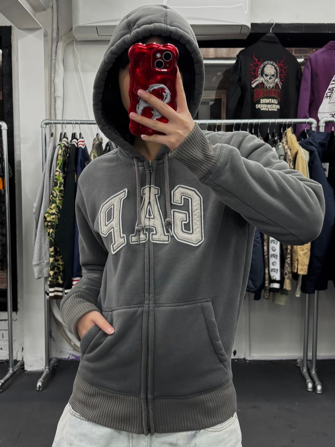 GAP 쉐르파 그레이 후드집업 상품이미지3