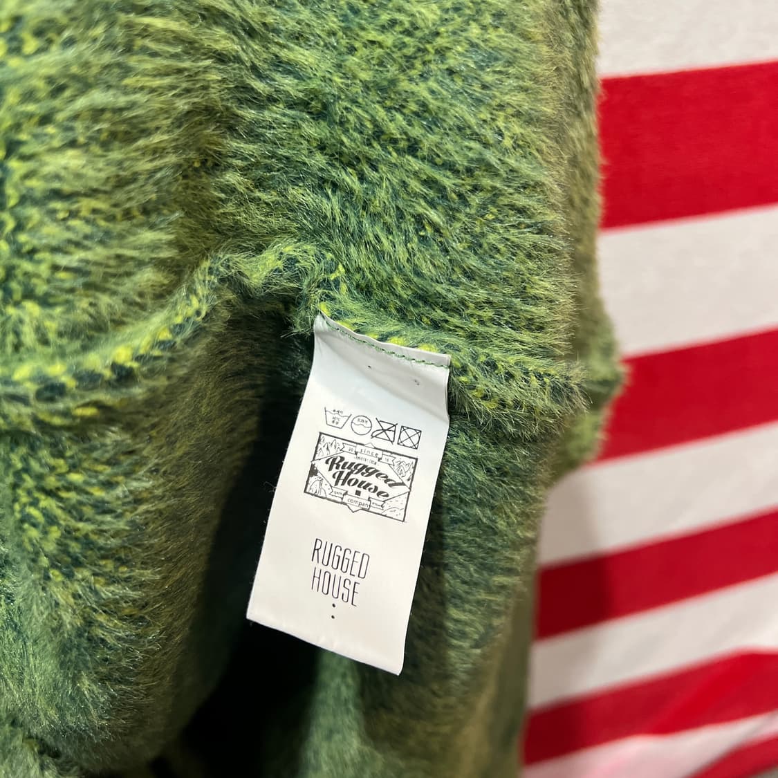 러기드하우스 빈티지 그린 퍼 니트 상품이미지4