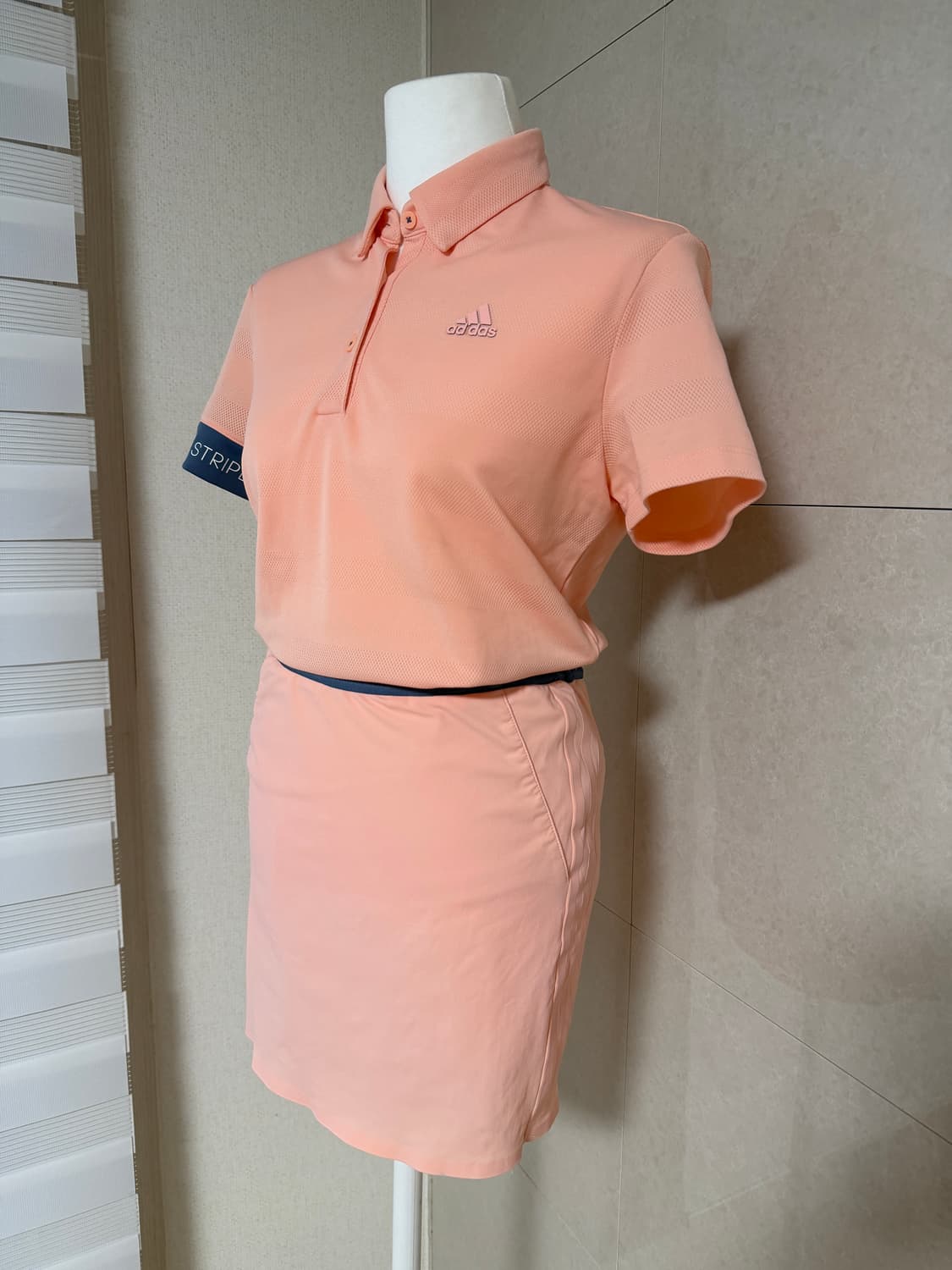 아디다스 골프웨어 피치핑크 반팔 상하의 세트 2XS 상품이미지2