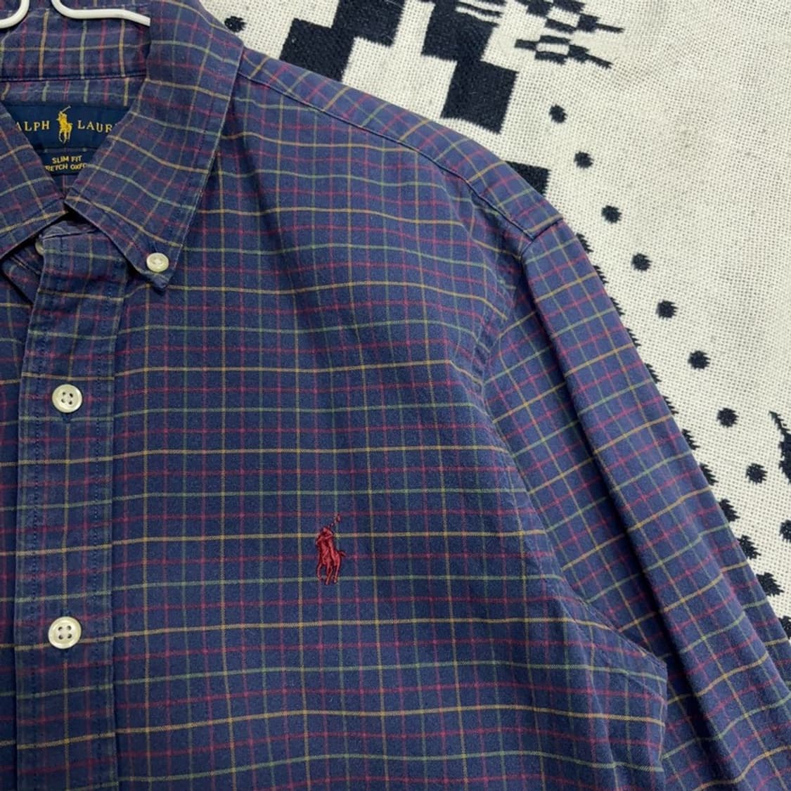 폴로 랄프로렌 슬림핏 스트레치 옥스포드 체크 셔츠 S P00059 상품이미지2