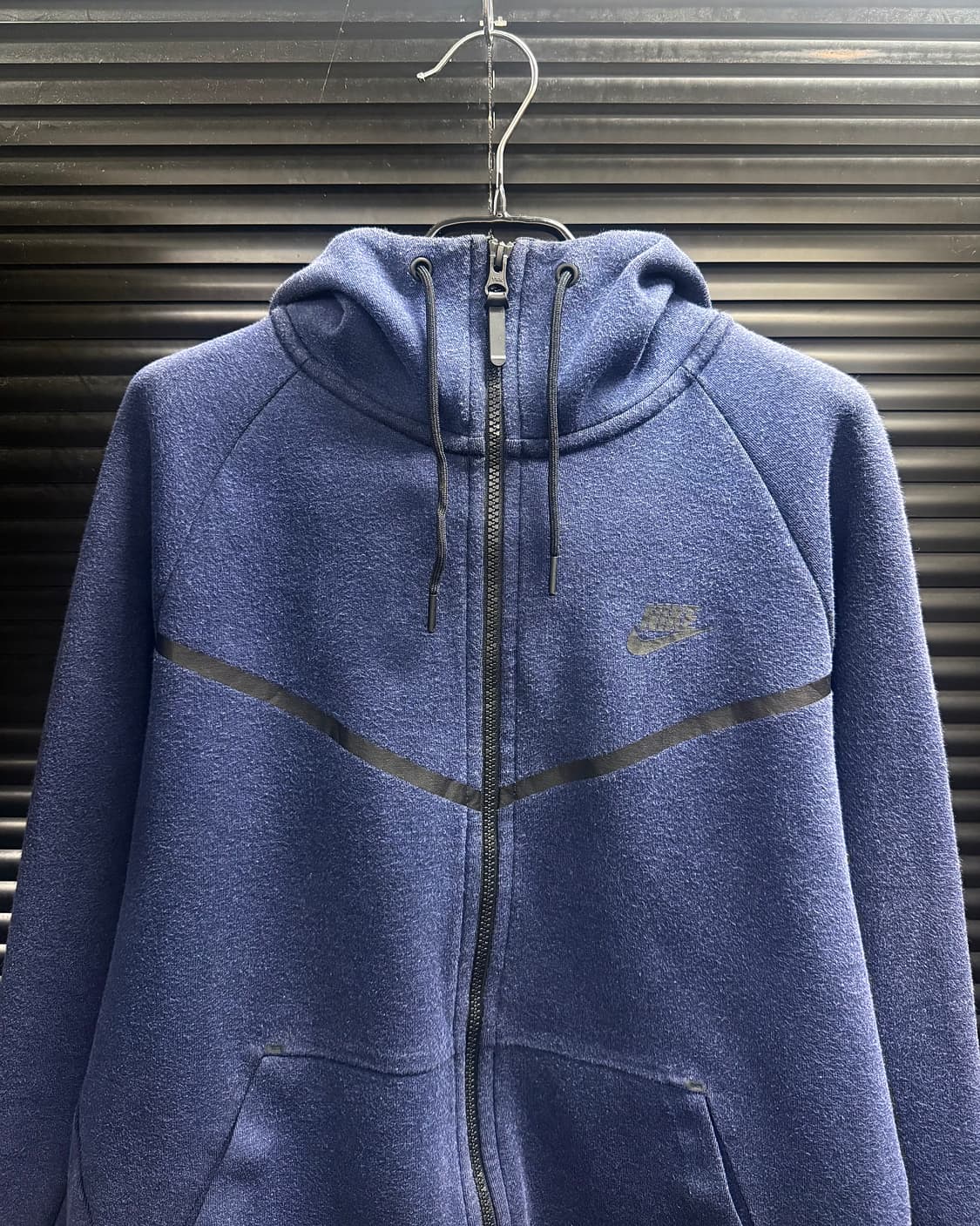나이키 테크팩 네이비 남색 후드 집업 하이넥 후디 런닝 트랙 L 100 상품이미지3