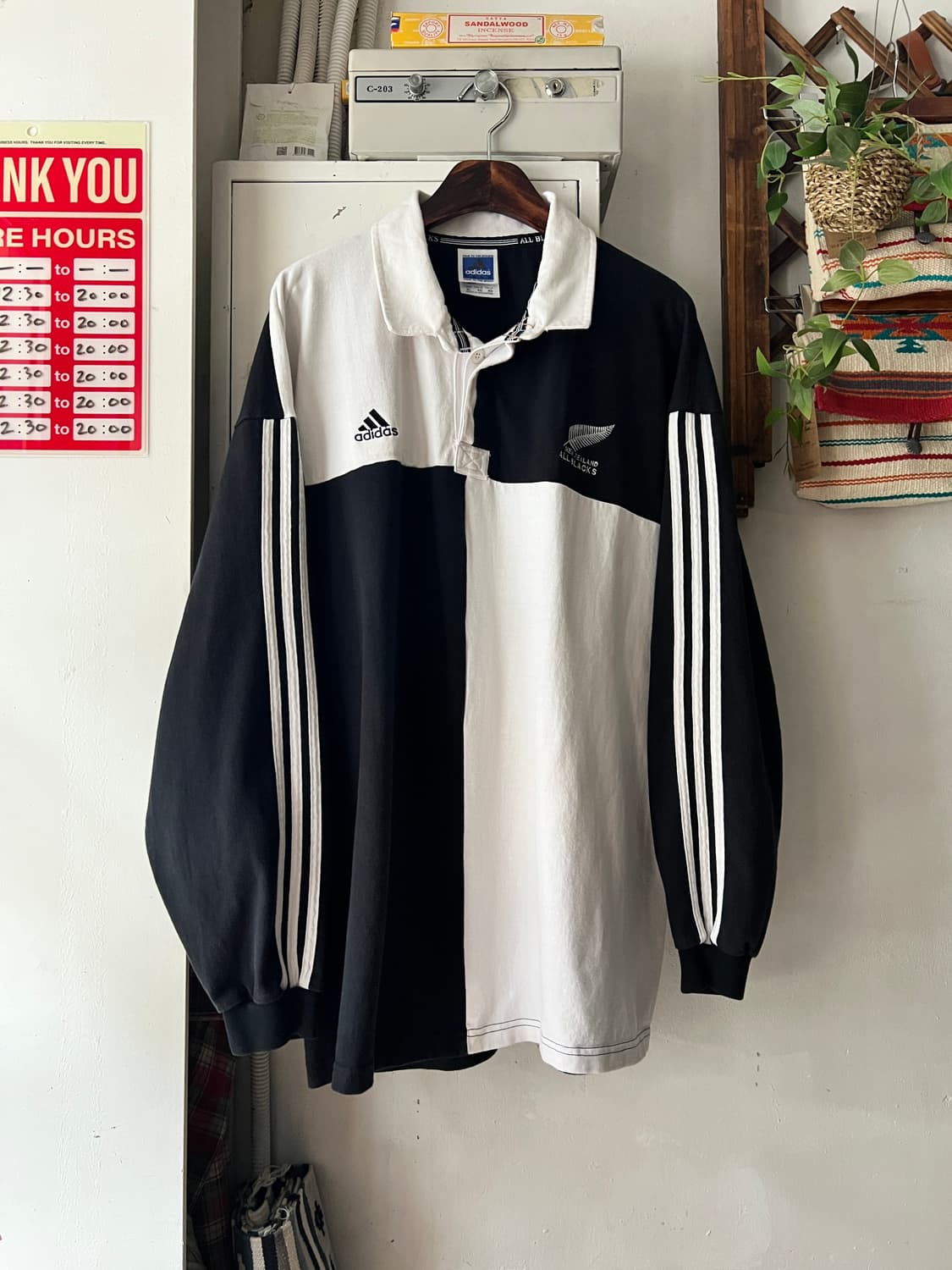 [XL]90's 아디다스 USA 컬러블록 럭비 티셔츠 상품이미지1