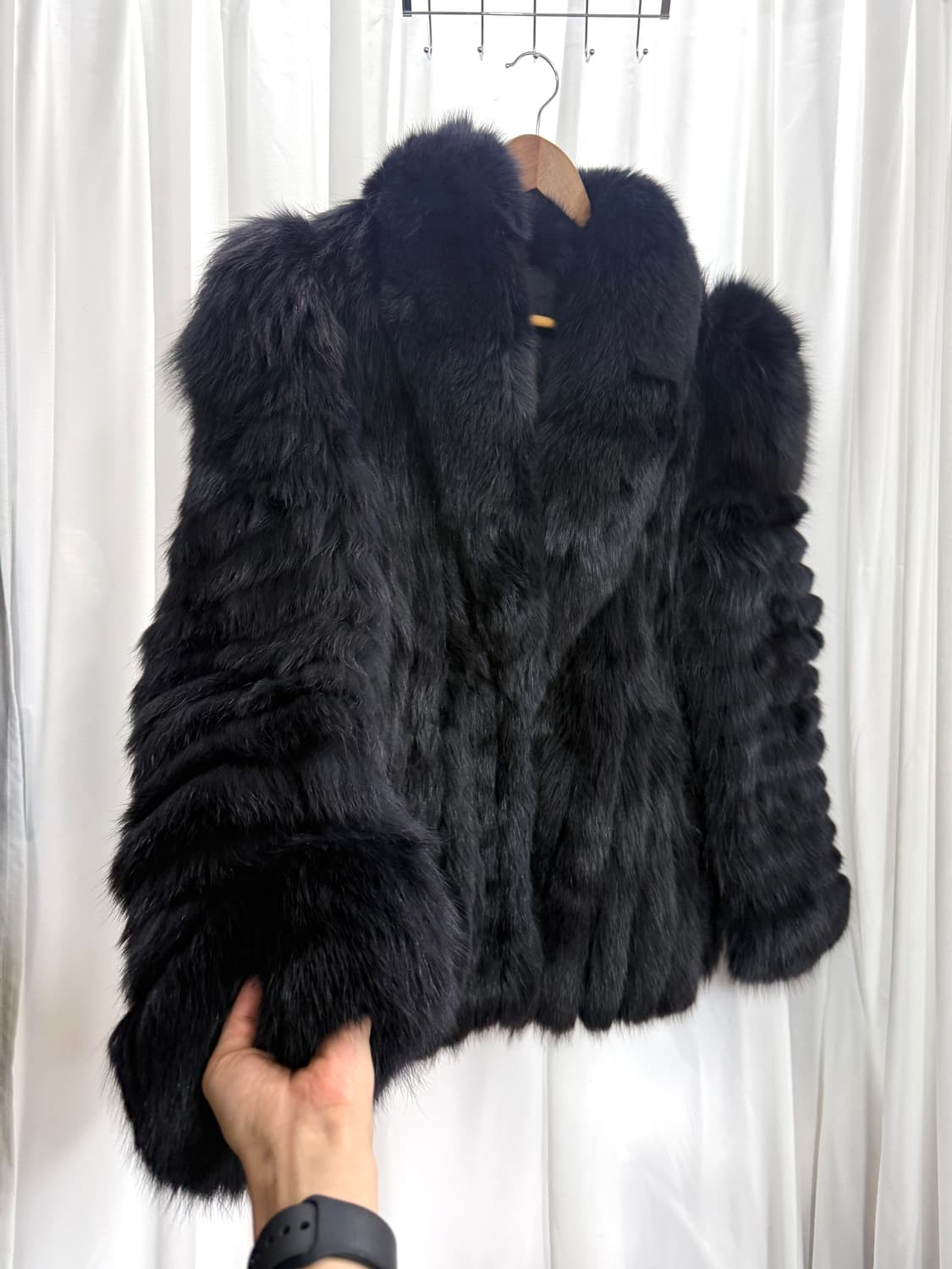 Navy fox fur jacket 상품이미지3