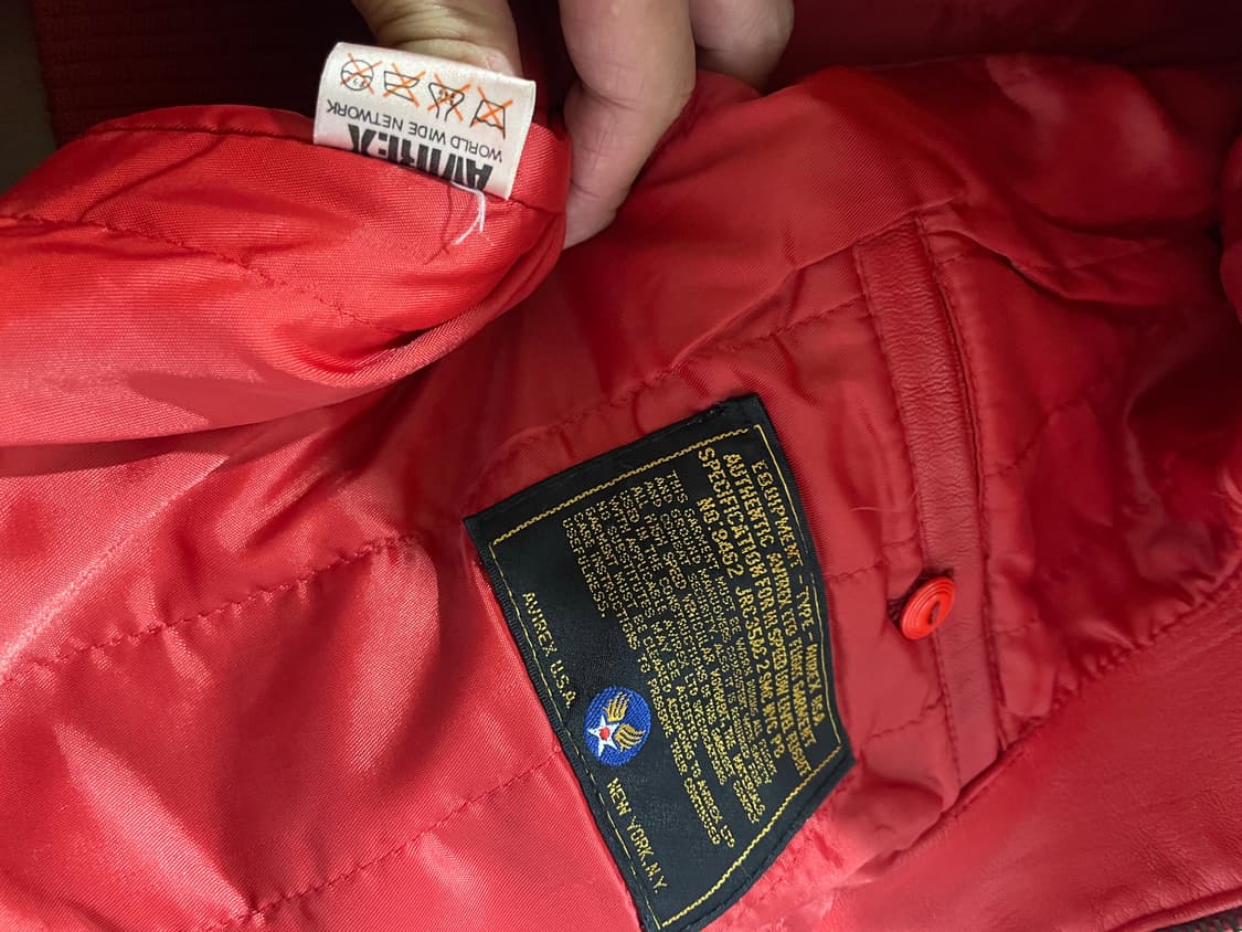 90‘s Avirex 아이콘 가죽 자켓 L 상품이미지9