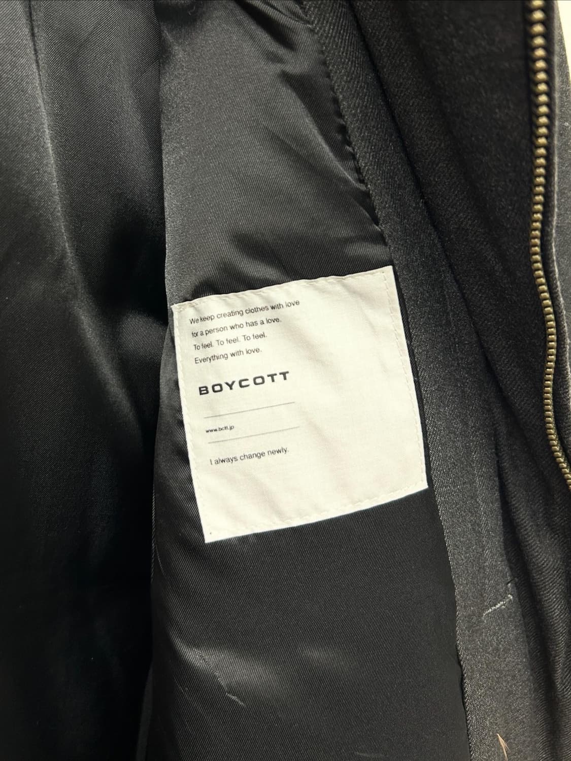 BOYCOTT 하이넥 사선 지퍼 다운 패딩 자켓 상품이미지6