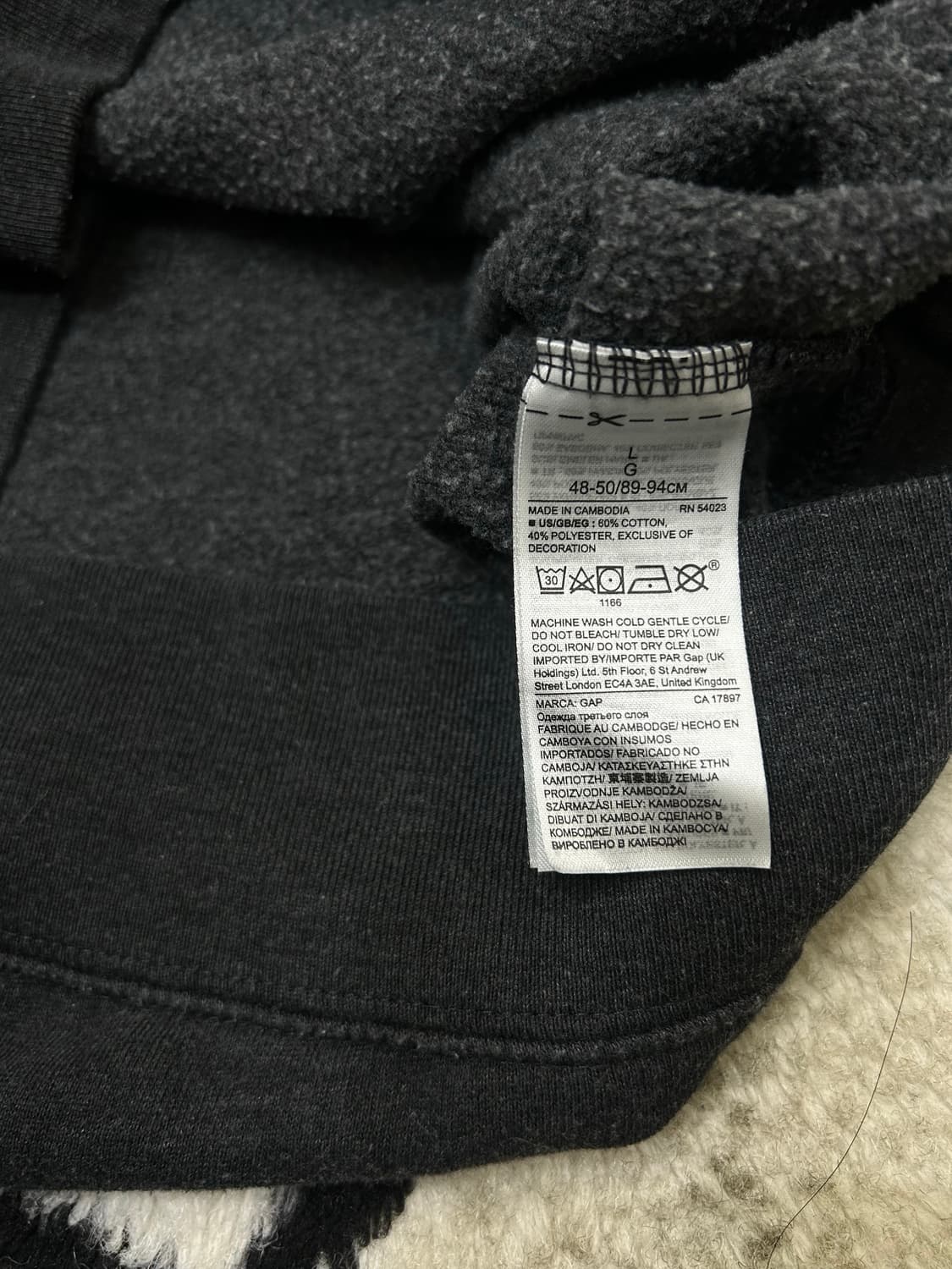[L]GAP 성조기 후드/챠콜/기모 상품이미지6