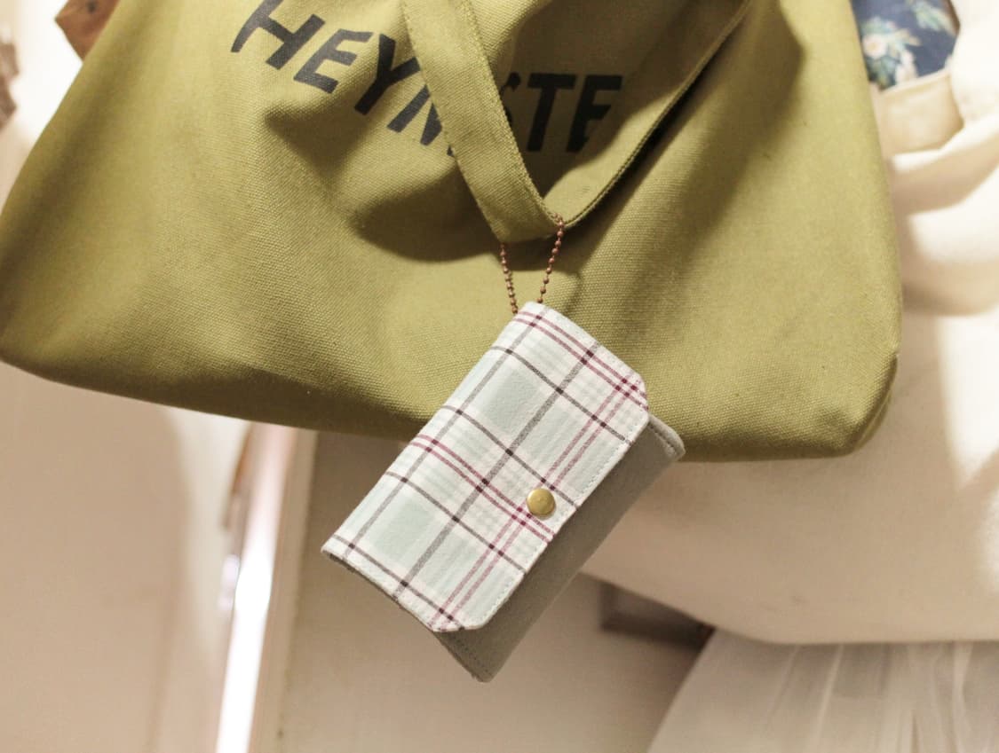 핸드메이드 민트체크 카드지갑  상품이미지10