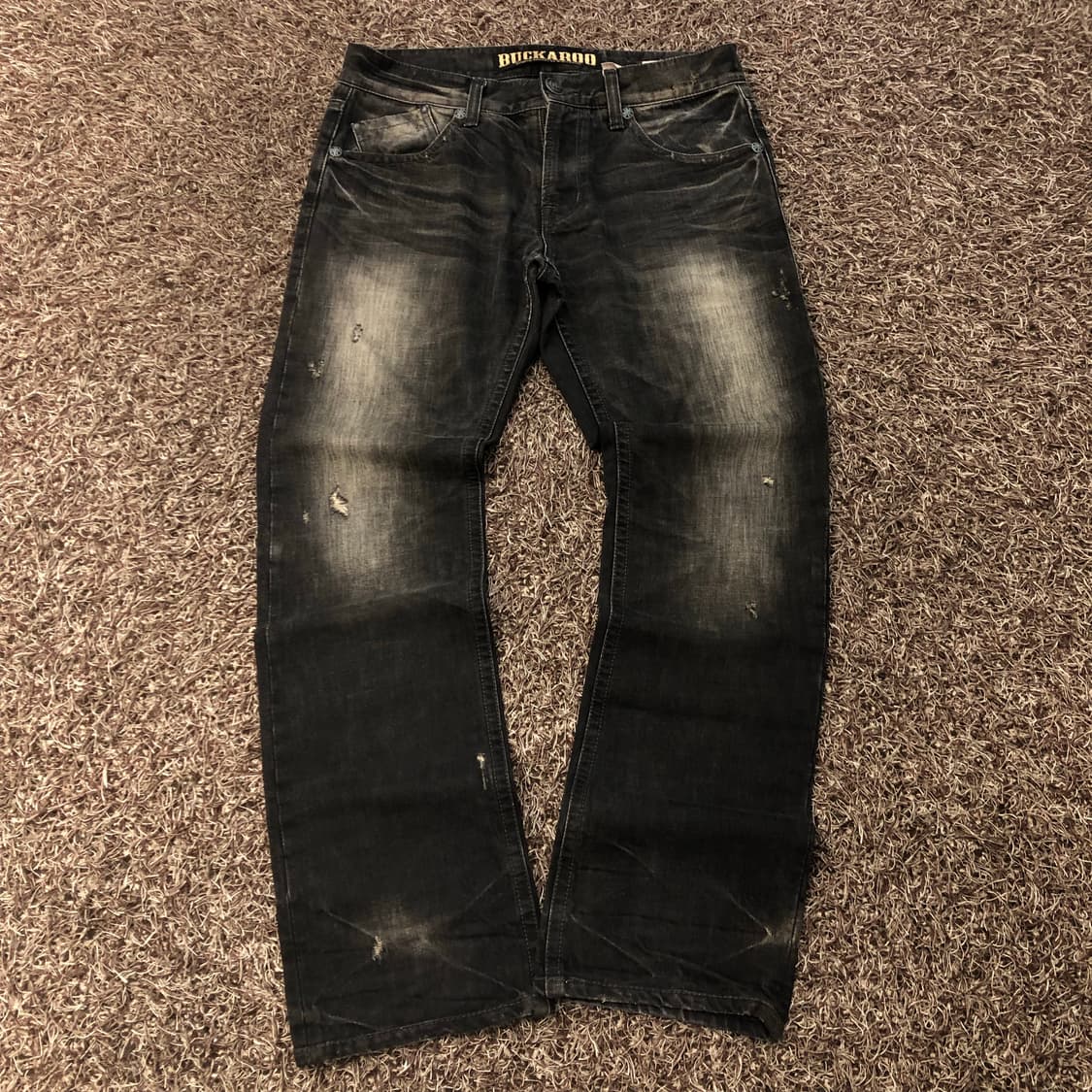 32 버커루 흑청 워싱 디스 데미지진 데님 팬츠 상품이미지1