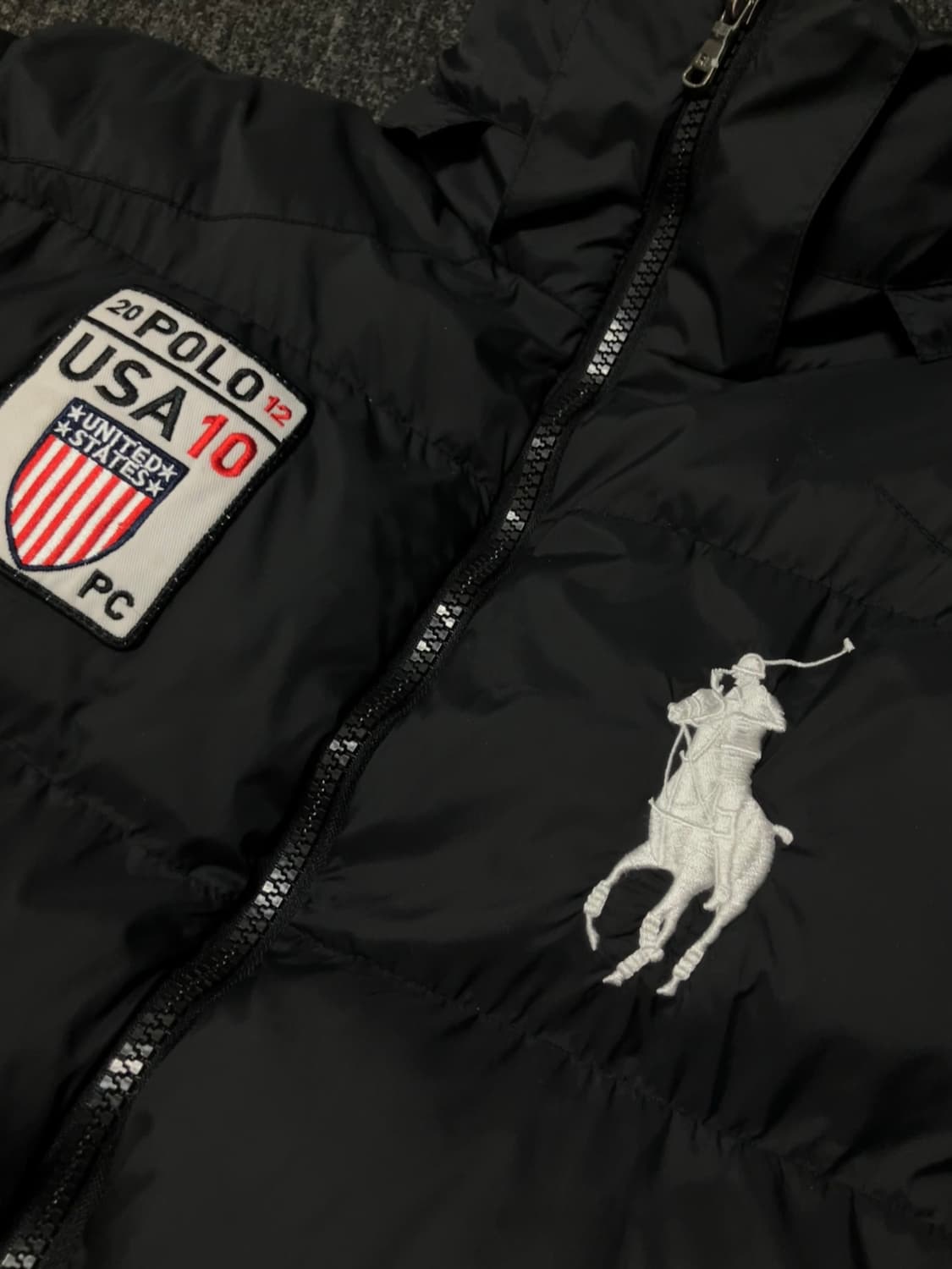 폴로 빅포니로고 패딩 USA 블랙 상품이미지2