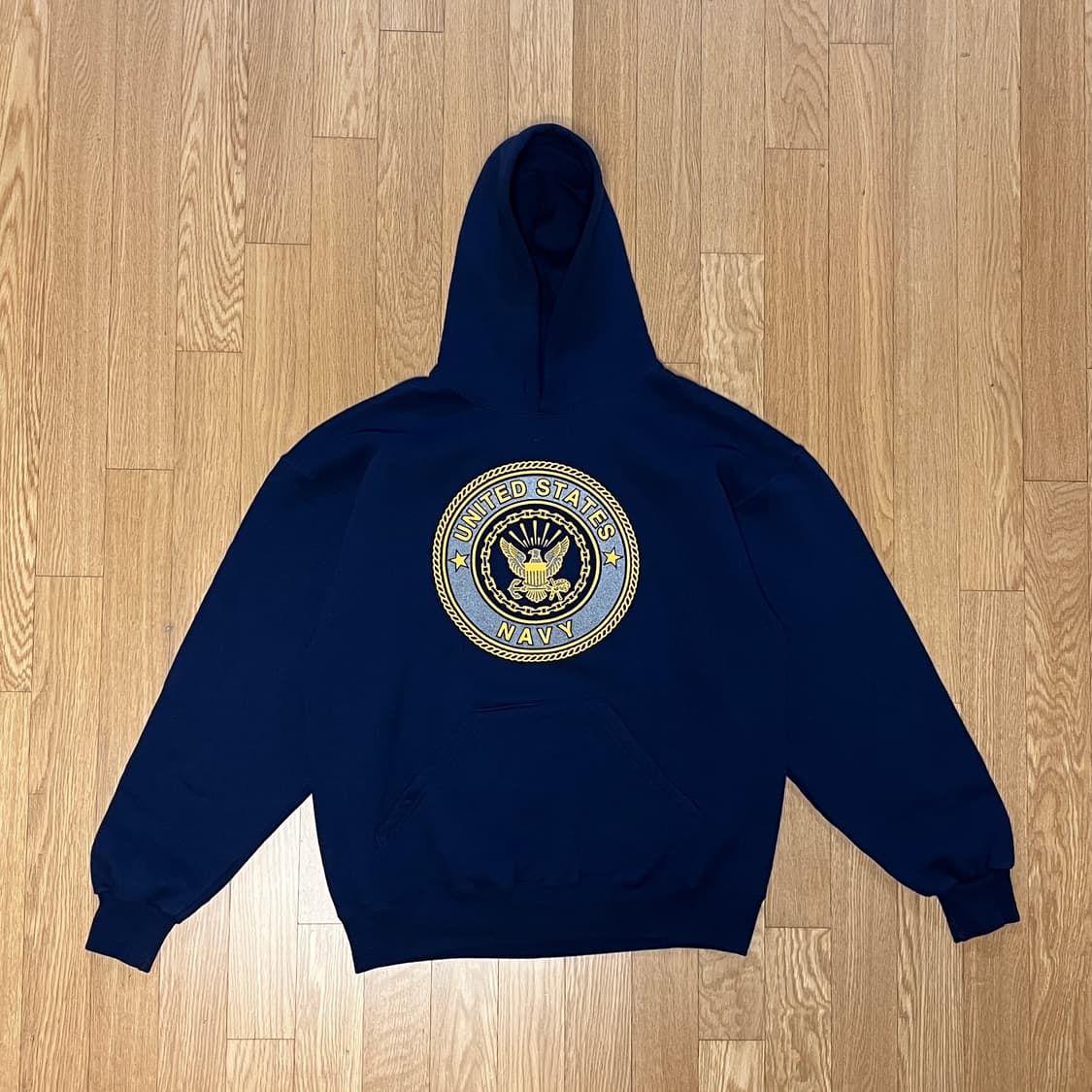 [L] 00s USA 빈티지 Navy 후드티 상품이미지1