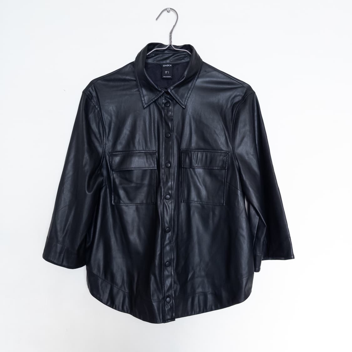 블랙 레더 셔츠 자켓 상품이미지1