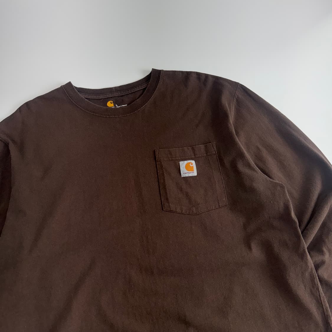 Carhartt 칼하트 원포켓 브라운 롱슬리브 상품이미지4
