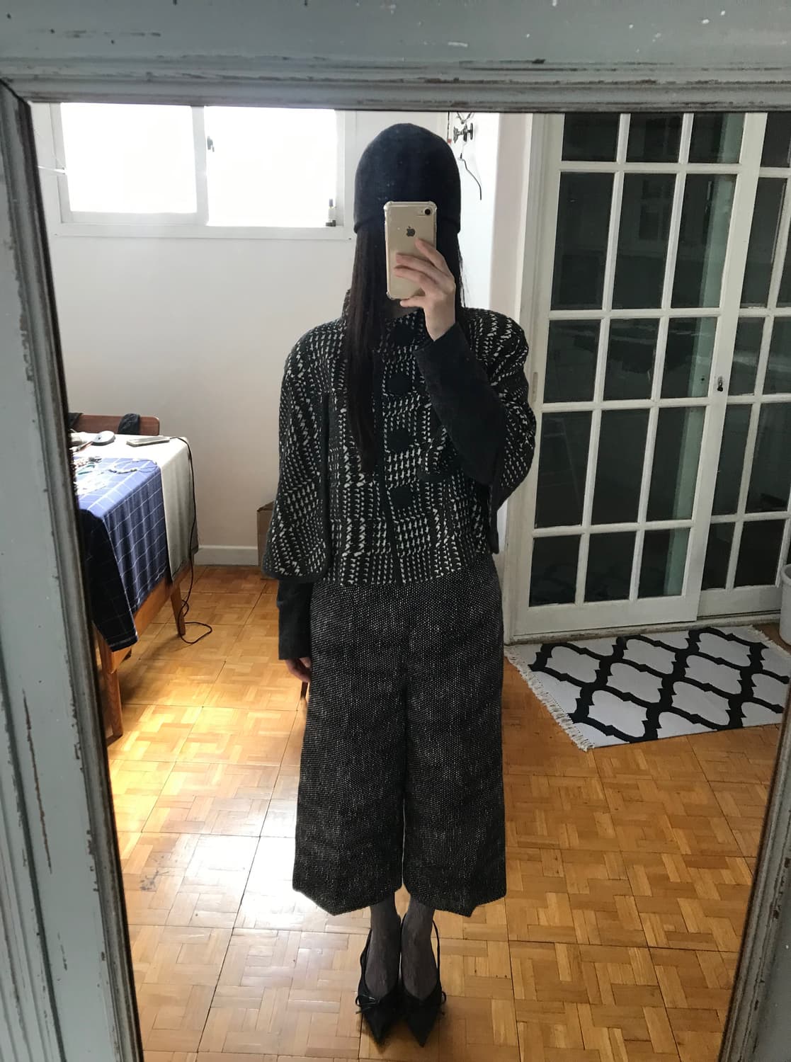 vintage pattern wool cape jacket 상품이미지5