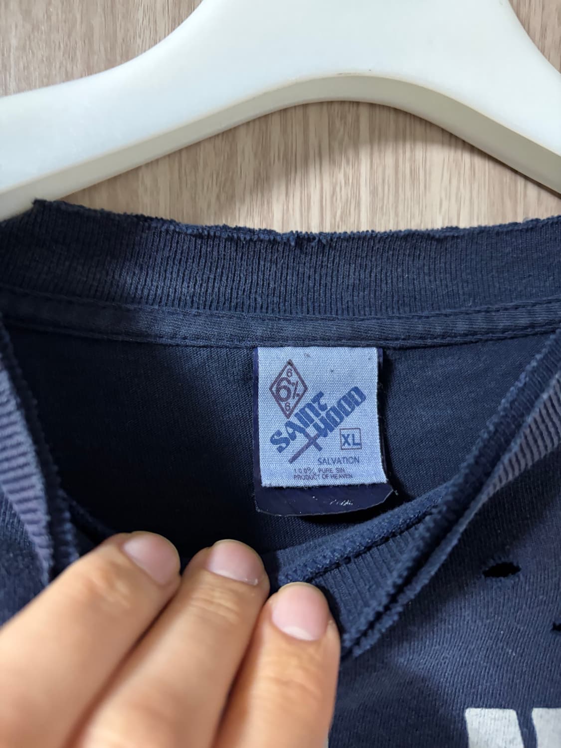 세인트미카엘 네이버후드 티셔츠 네이비 XL 상품이미지4