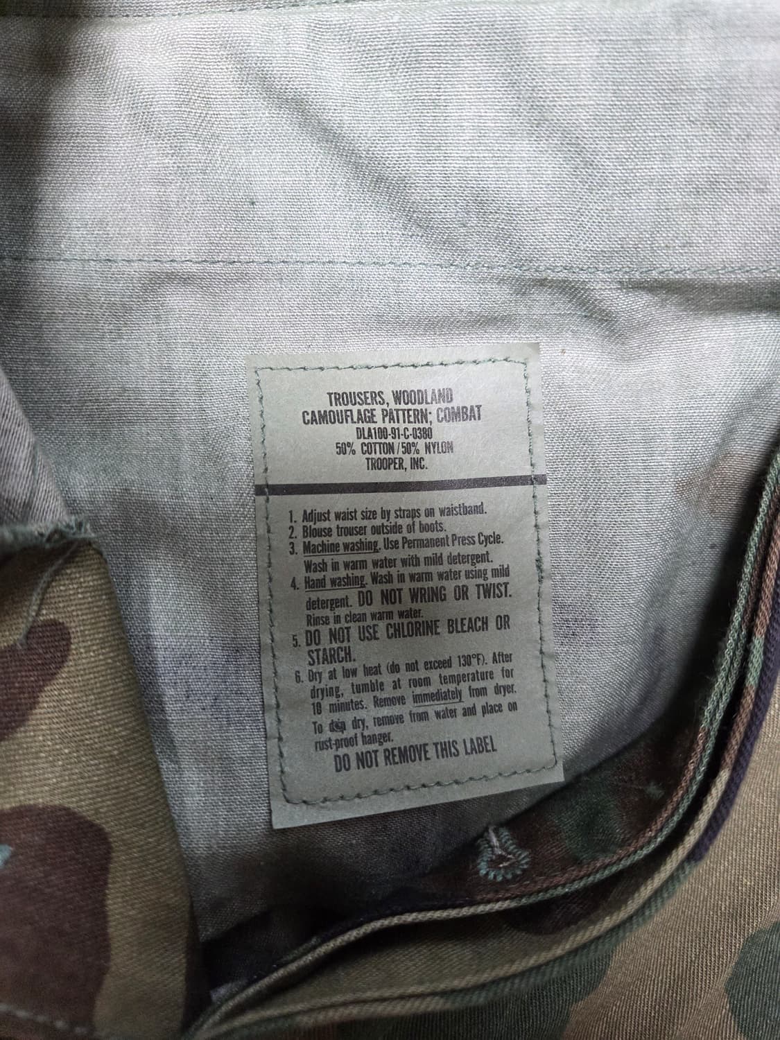 미군 우드랜드BDU 전투복바지.M.XS.새제품 상품이미지3