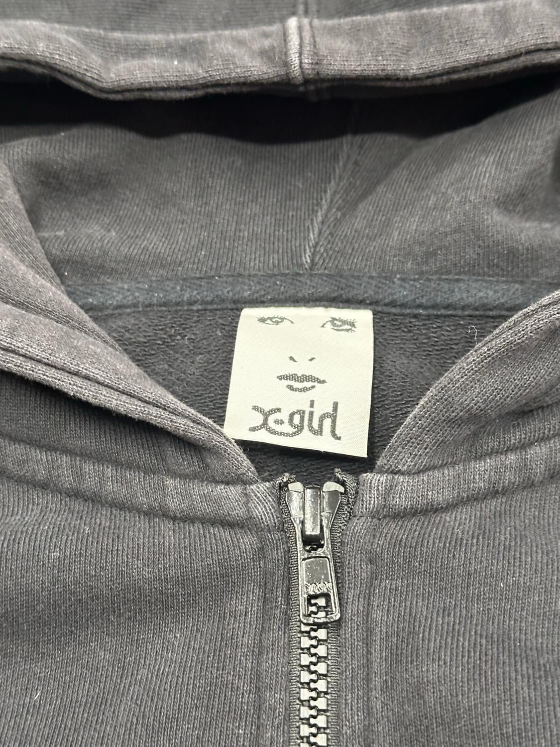 2)X-girl vintage 블랙 후드집업 상품이미지3