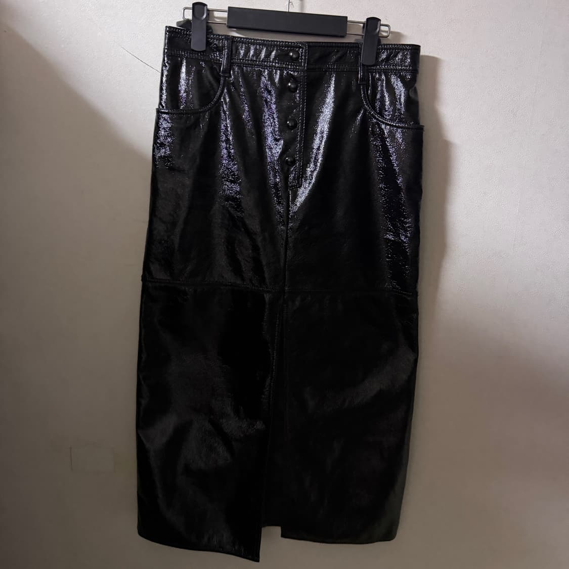 MSGM 블랙 크링클 인조 가죽 팬츠 42 (여성 66정도) 상품이미지2