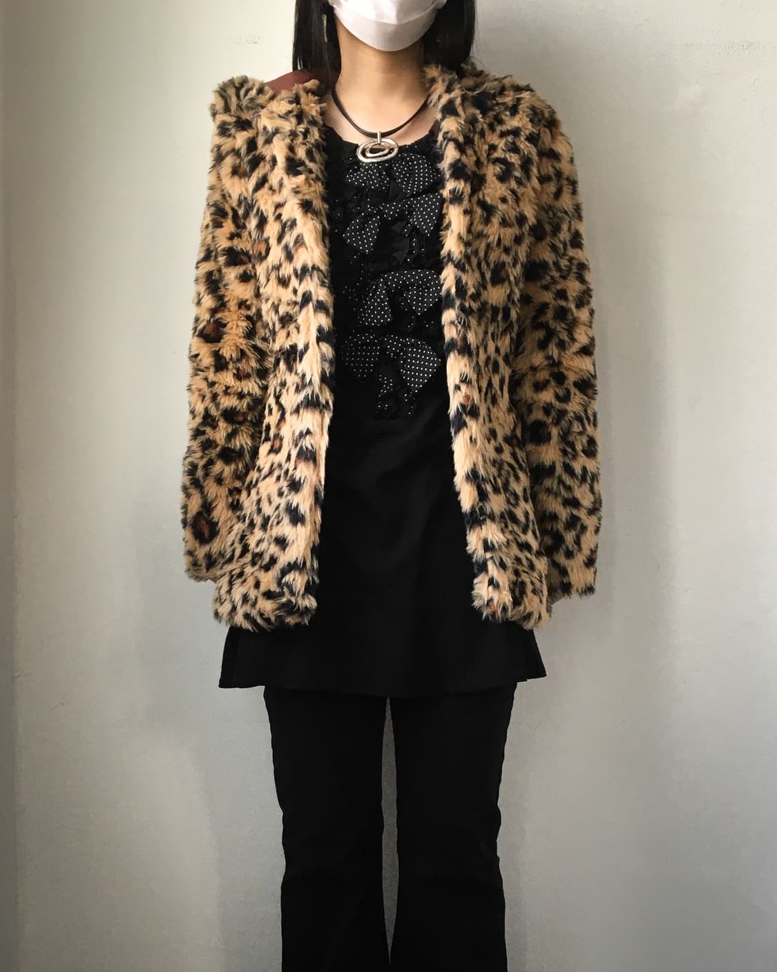 Leopard pattern fake fur hood jacket 상품이미지7