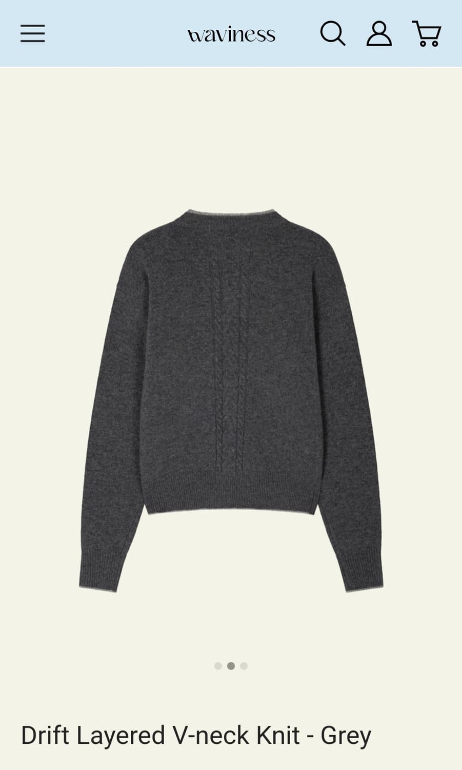 웨이비니스 드리프트 레이어드 브이넥 니트 그레이 1사이즈 상품이미지2