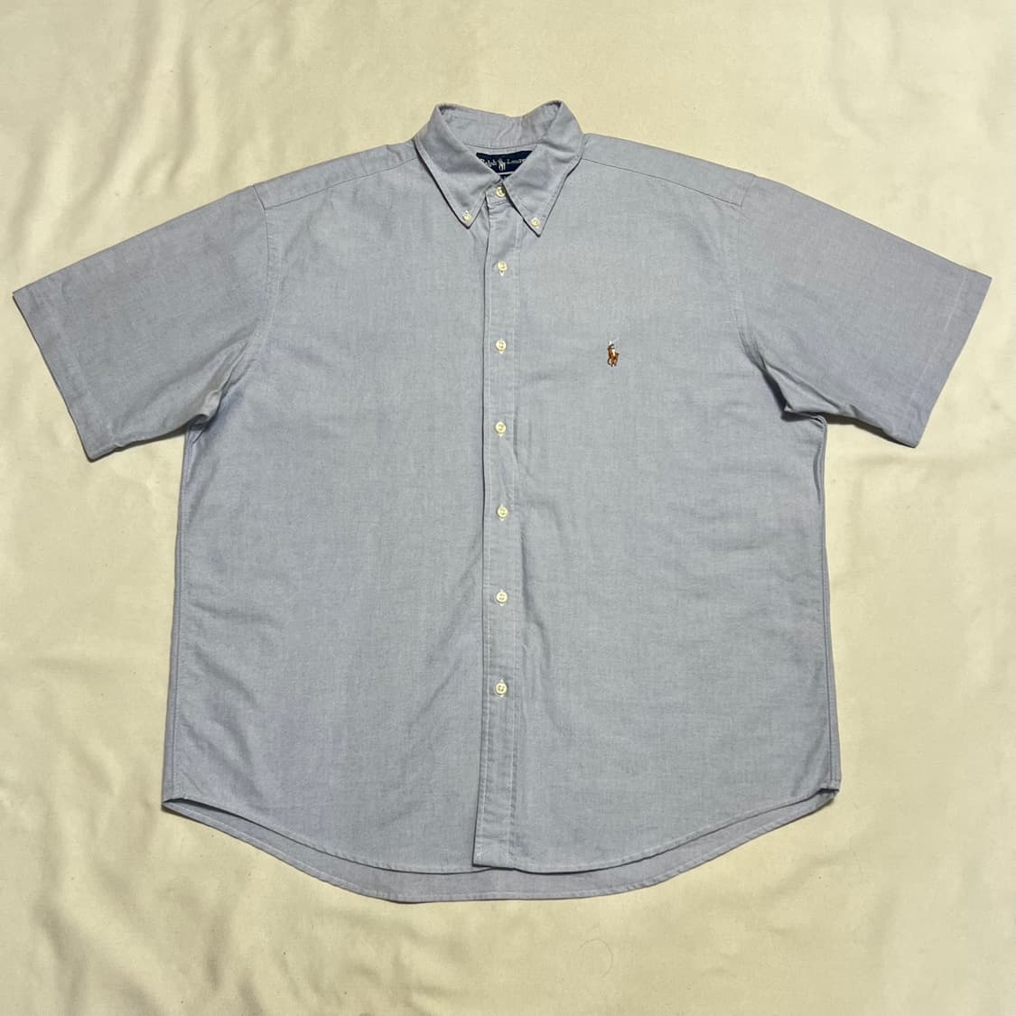 100 폴로랄프로렌 로고자수 스카이블루 반팔 셔츠 상품이미지2