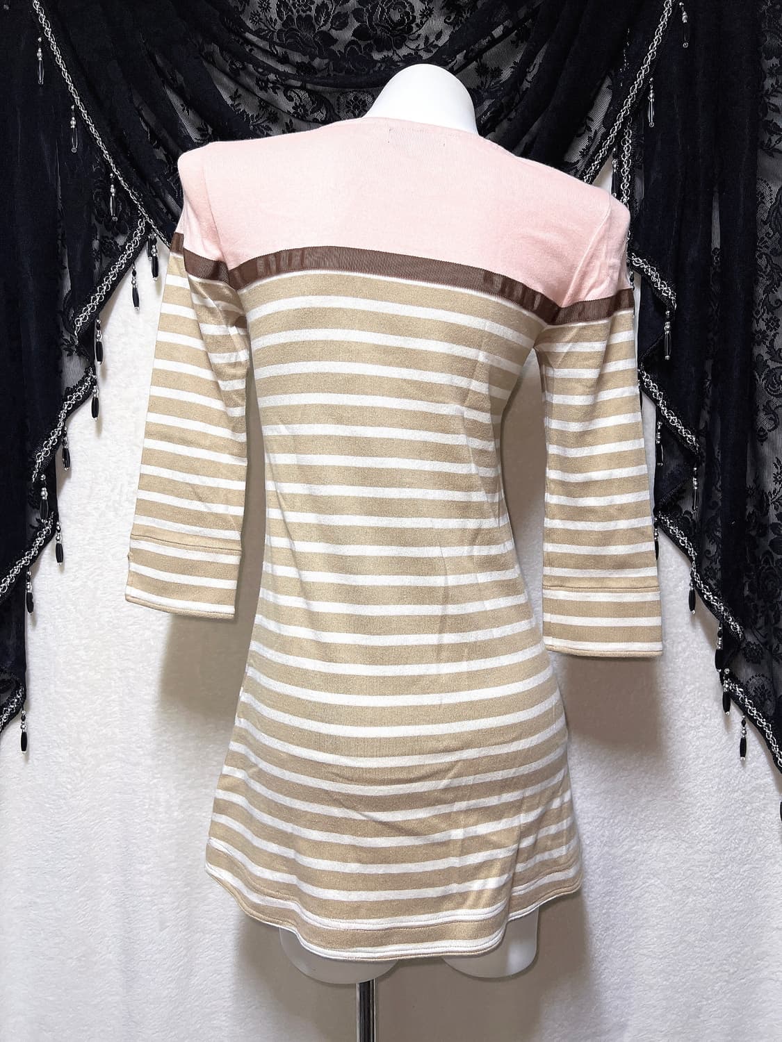 버버리 블루라벨 딸초 스트라이프 원피스 라떼갸루 로맨틱 로걀 너드 핀터 상품이미지6