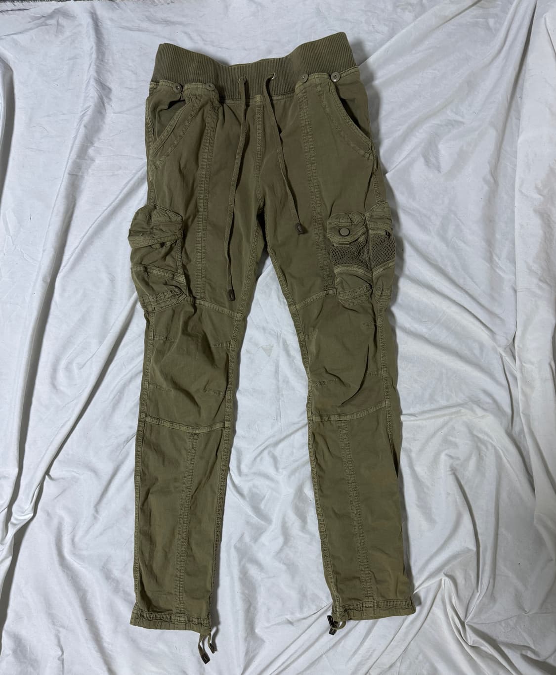 GOA 서스펜더 버튼 밴딩 카고 팬츠 y2k lgb 밀리터리 상품이미지1