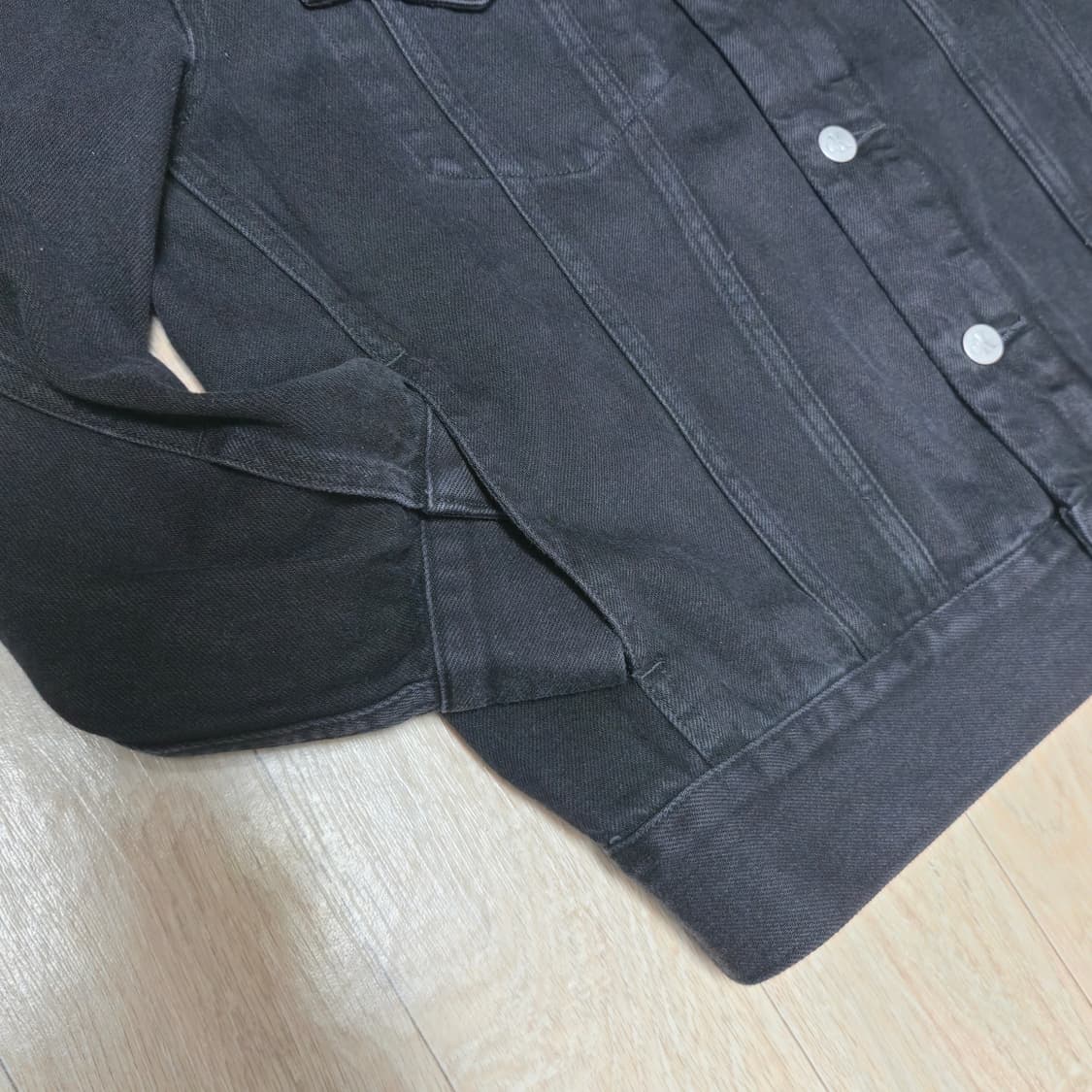 캘빈클라인 블랙 흑청 트러커 데님 자켓 상품이미지5