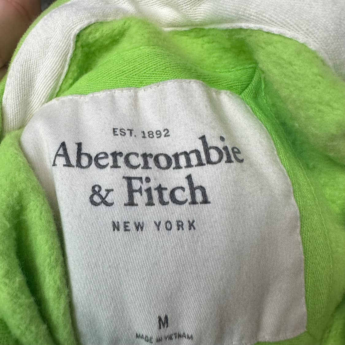아베크롬비 빈티지 타이트핏 빅로고 라이트그린후드집업 M 상품이미지3