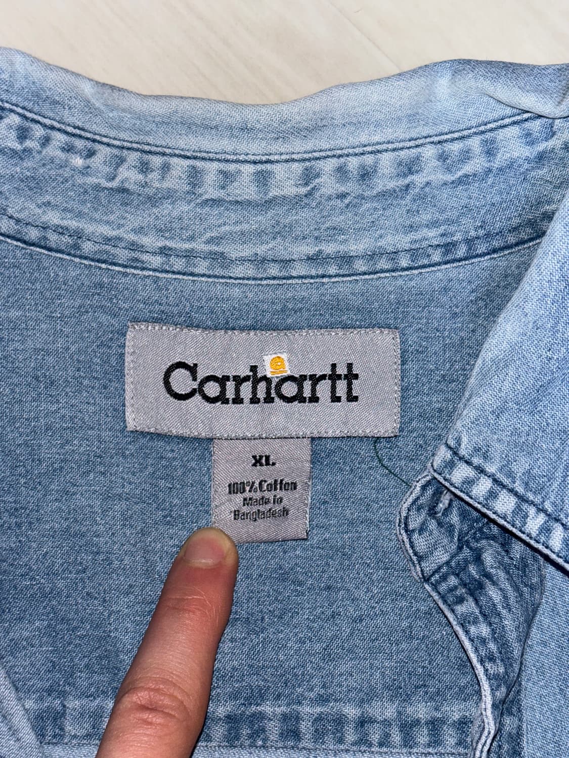 칼하트 빈티지 데님 반팔셔츠 (XL) 상품이미지2