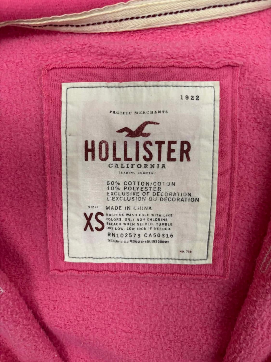 홀리스터 y2k 여리핏 러블리힙 걸즈 후드집업 희귀져지(XS) 상품이미지4