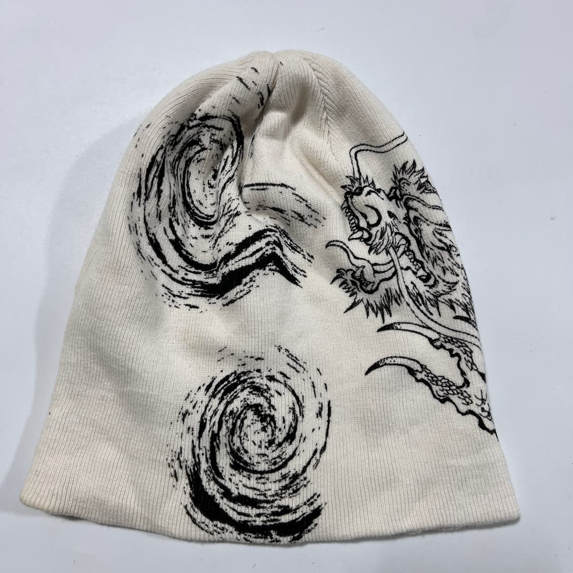 JP 재팬 오리엔탈 용프린팅 자수 화이트비니(OS) 상품이미지4