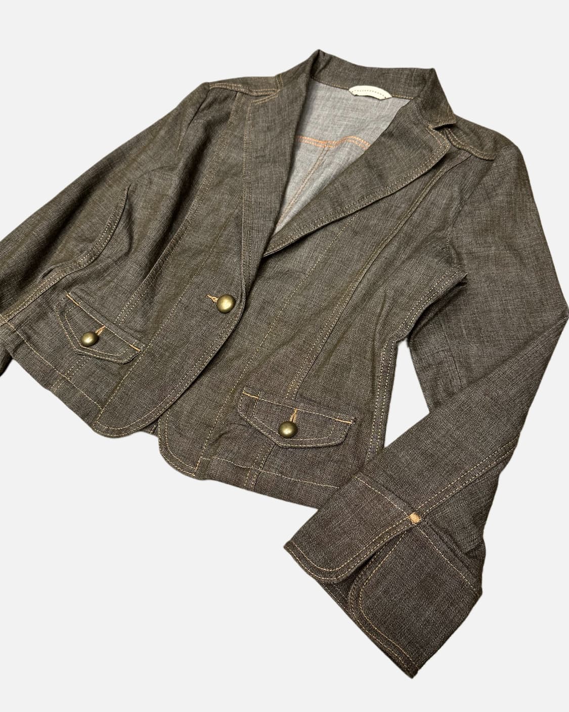 1-button crop denim blazer 상품이미지2