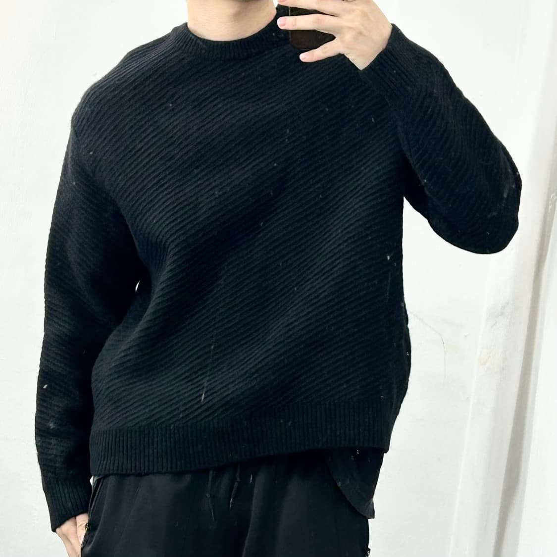 우영미 21FW 사선 니트 상품이미지2