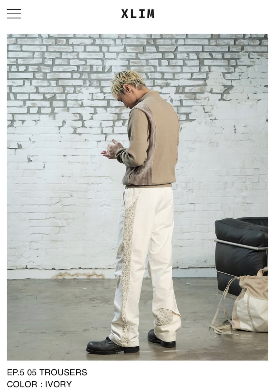 (1size) XLIM ep.5 05 trusers ivory 상품이미지3