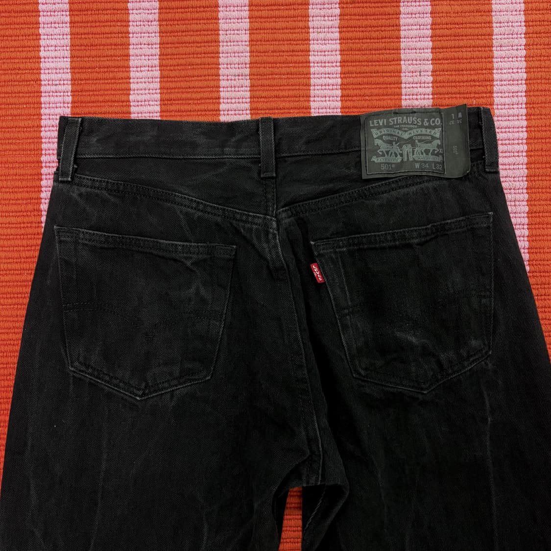 리바이스 501 크랙 워싱 블랙진 (32) 상품이미지2