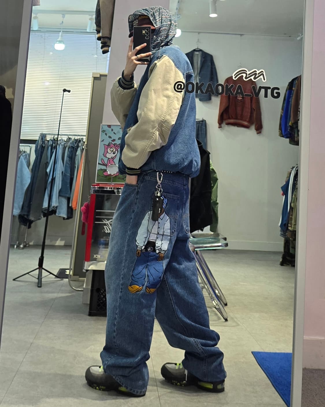 90's gear 데님 바시티 자켓 상품이미지4