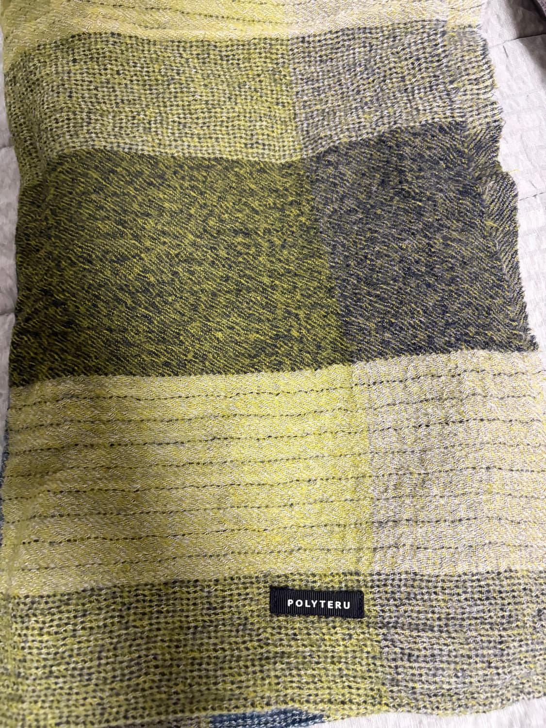 폴리테루 밀링울 머플러 그린체크 상품이미지1